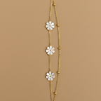 Daisy Charm Double Chain Bracelet