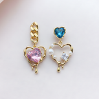 Asymmetric Heart Charm Earrings