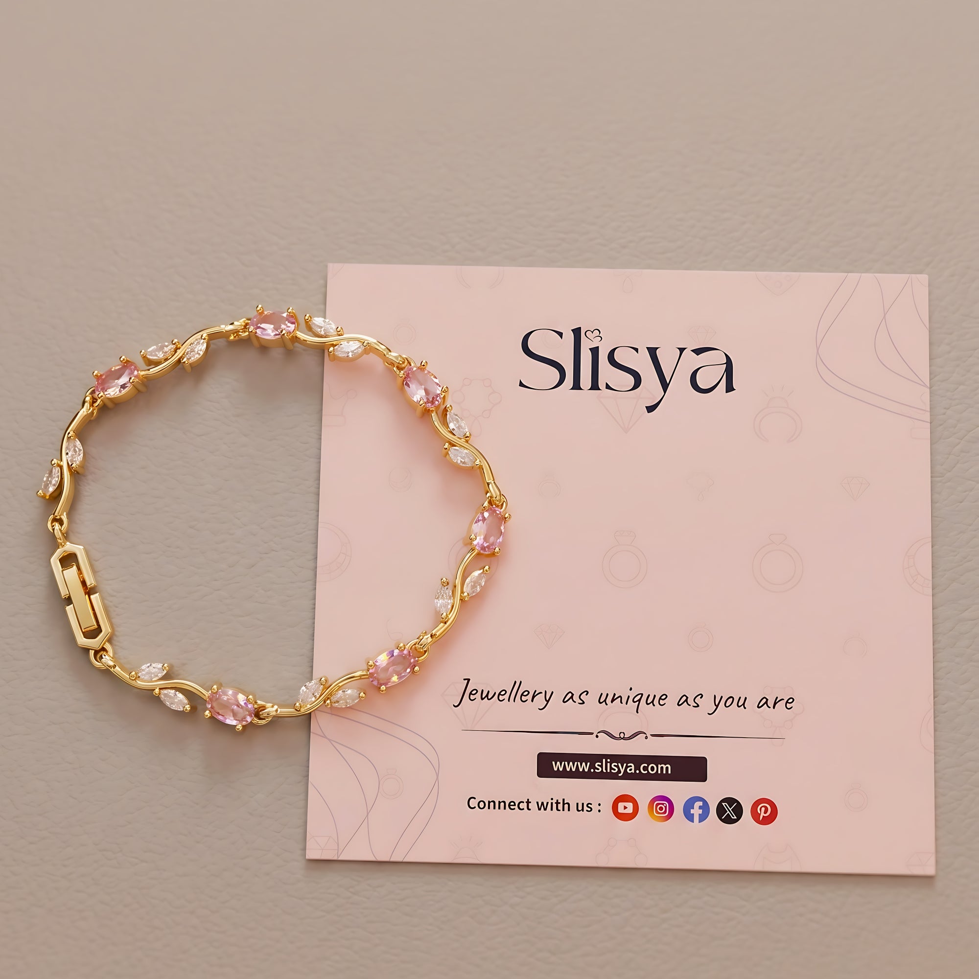 Pink & White Tulip Bracelet