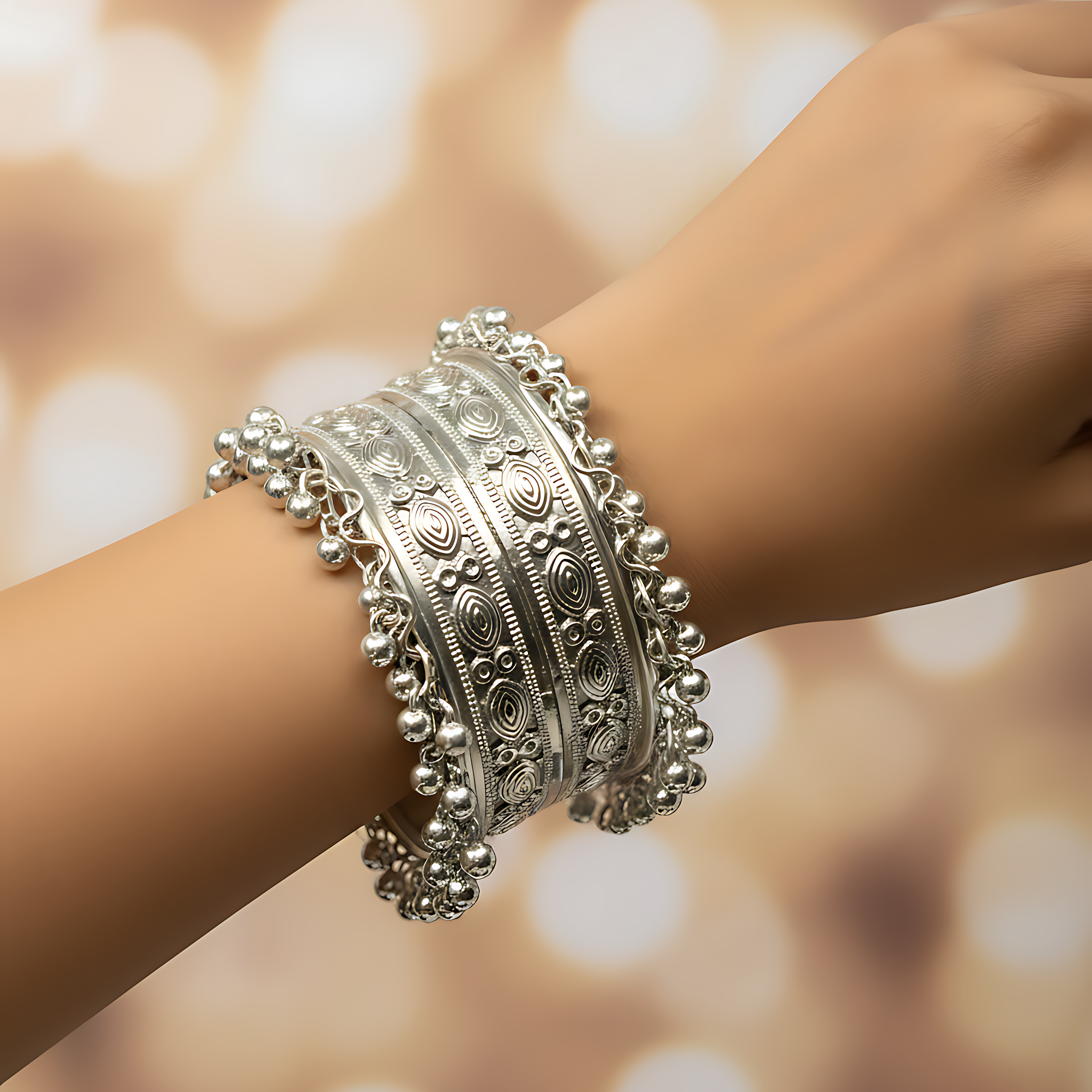 Oxidised Ghungroo Bangle Bracelet