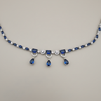 Royal Blue Stone AD Necklace Set