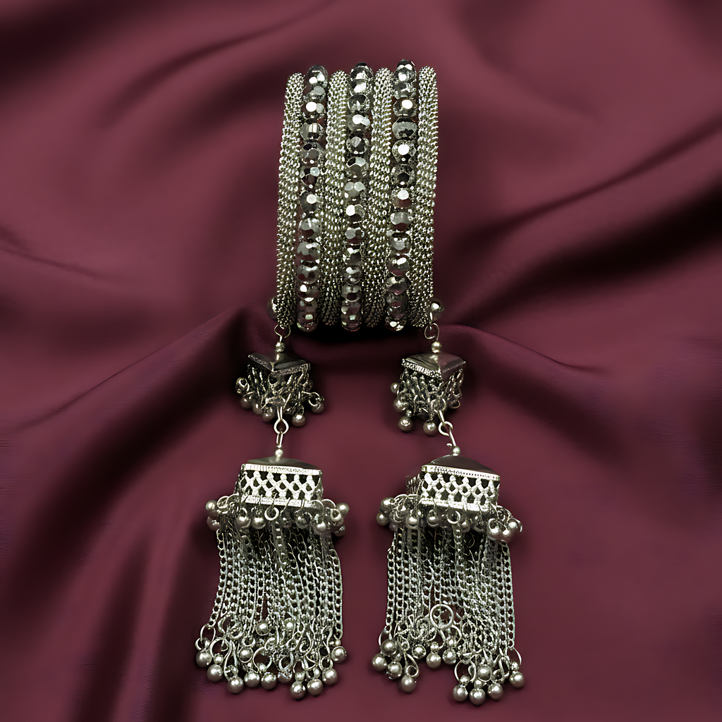 Oxidised Bracelet with Latkan