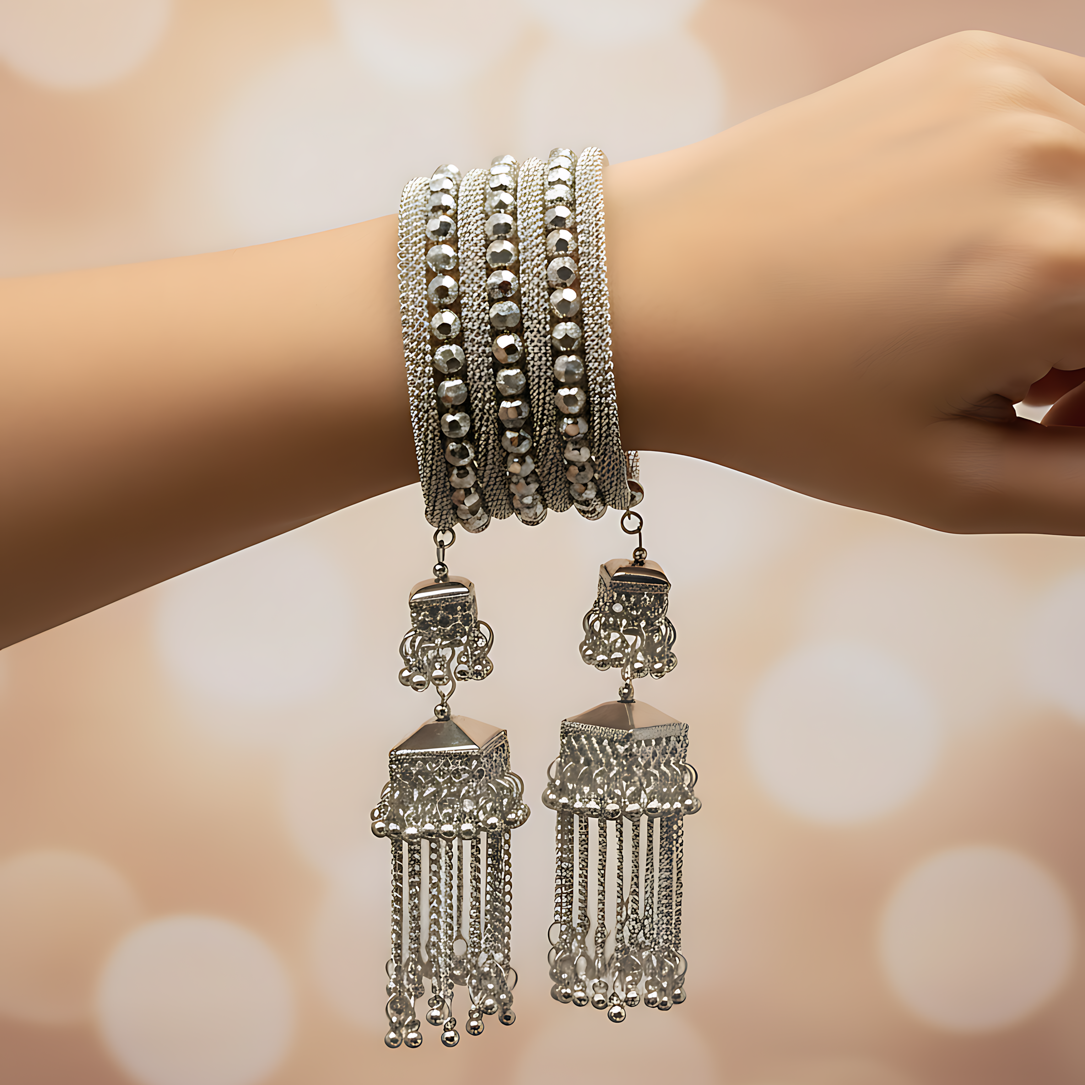 Oxidised Bracelet with Latkan