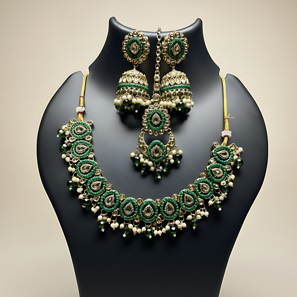 Green Kundan Choker Set