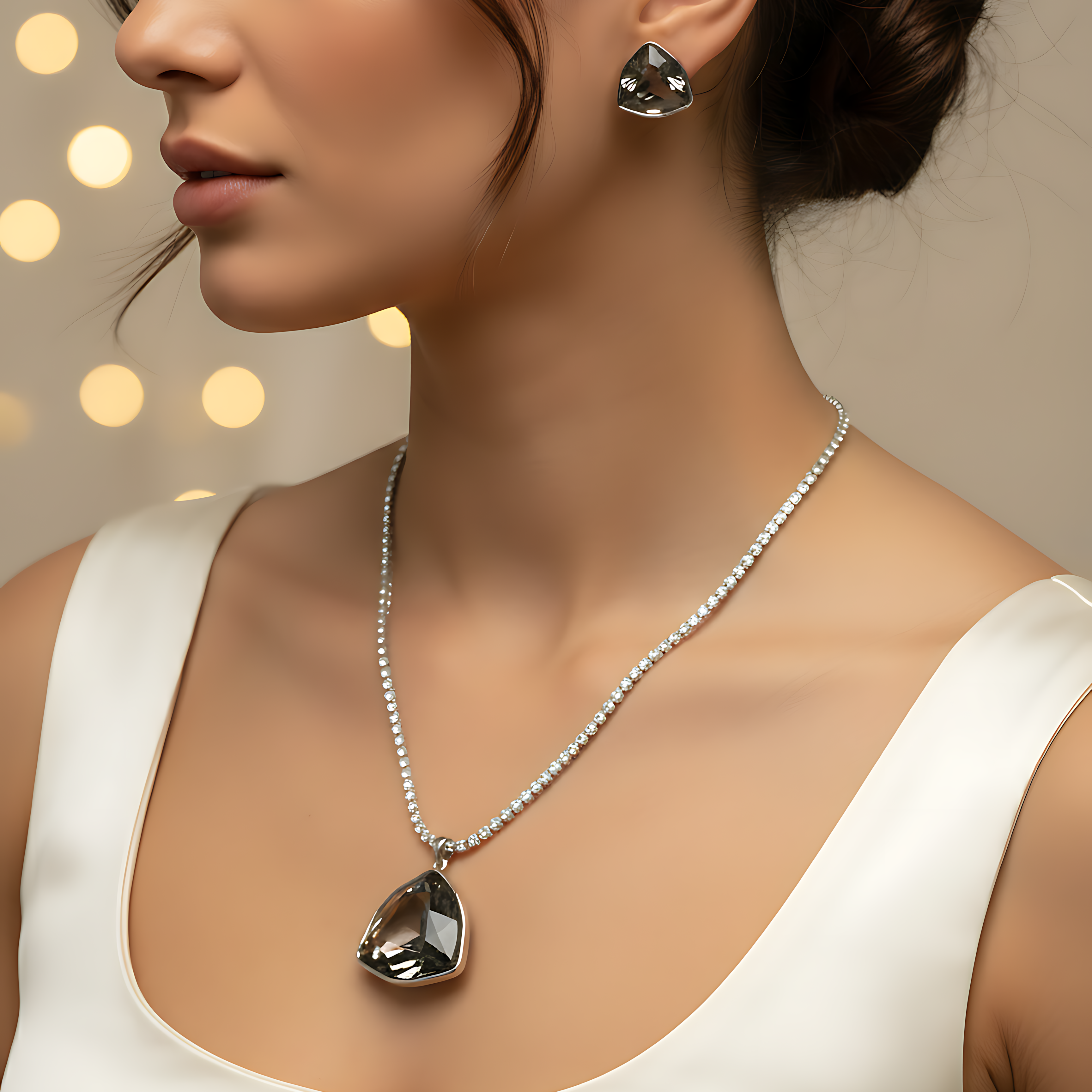 Spark Rhinestone Necklace Set