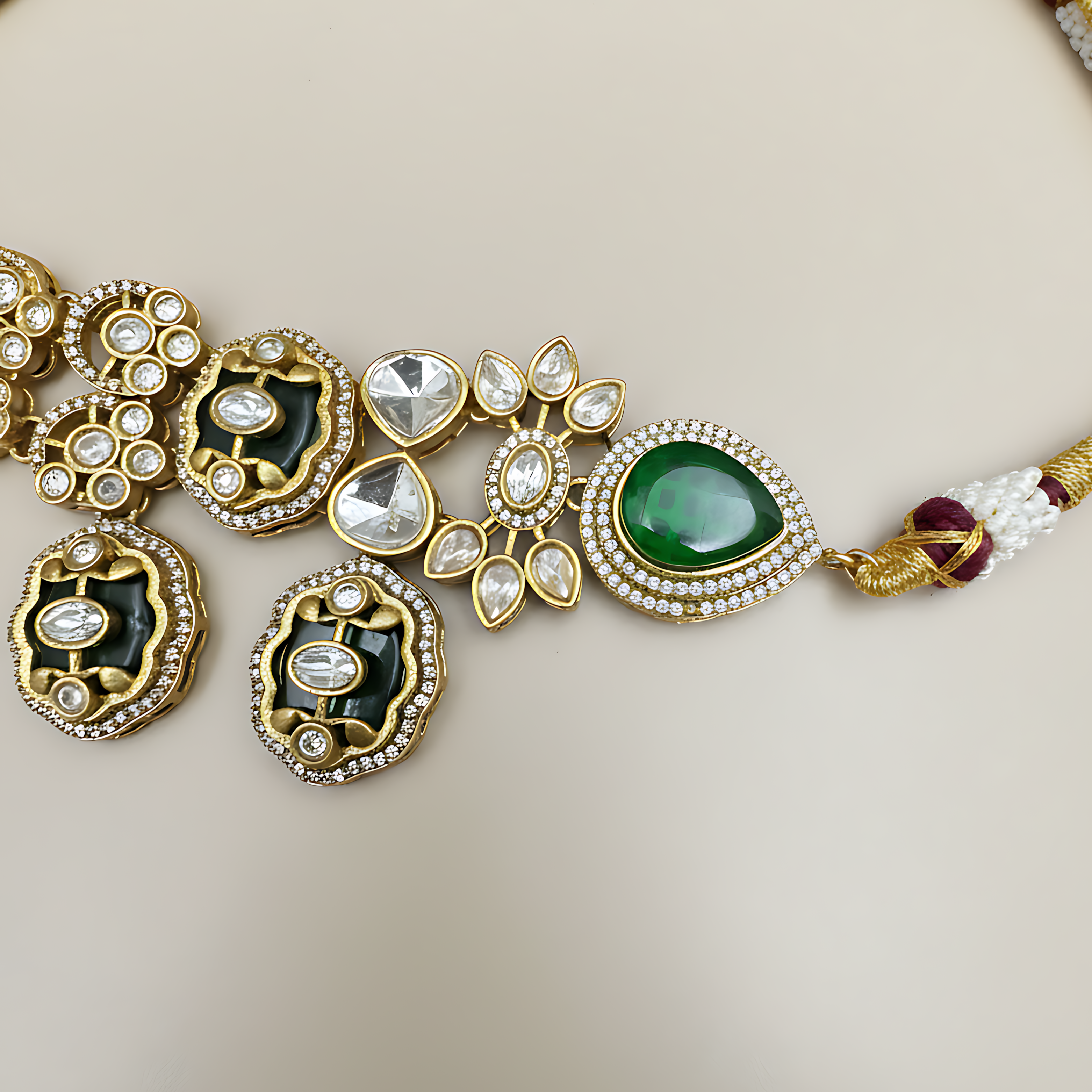 Green Stone Kundan Choker Set