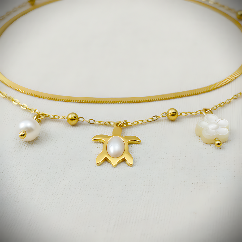 Ocean Pearl Charm Bracelet