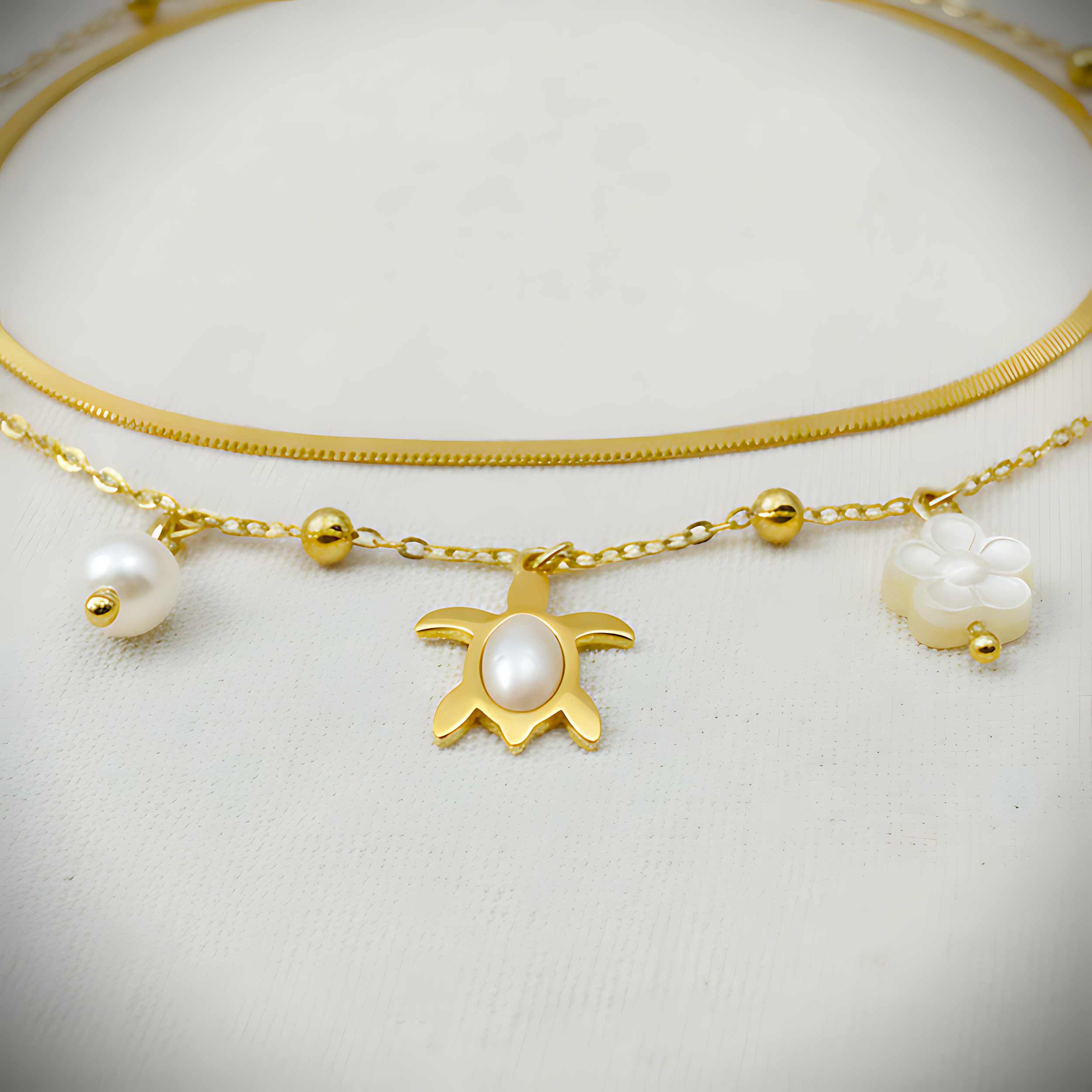 Ocean Pearl Charm Bracelet