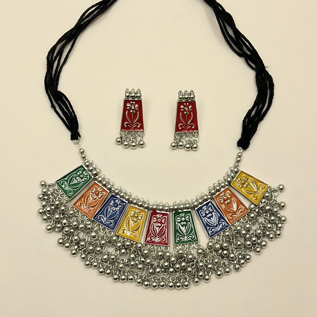 Colorful Oxidized Necklace Set
