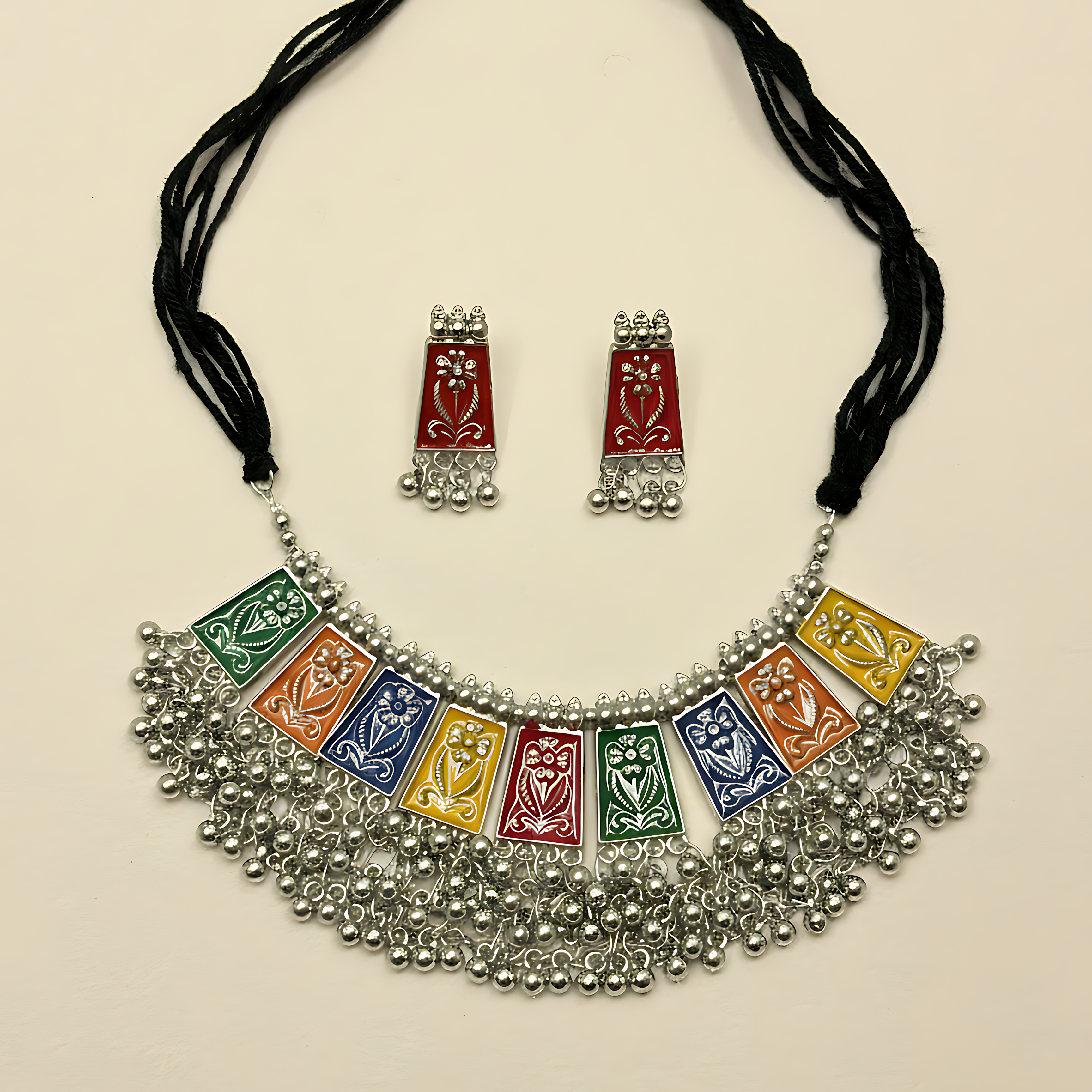 Colorful Oxidized Necklace Set