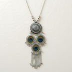 Oxidised Peacock Feather Necklace Set