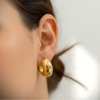 Classic Gold Dome Hoop Earrings