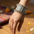 Oxidised Ghungroo Cuff Bracelet