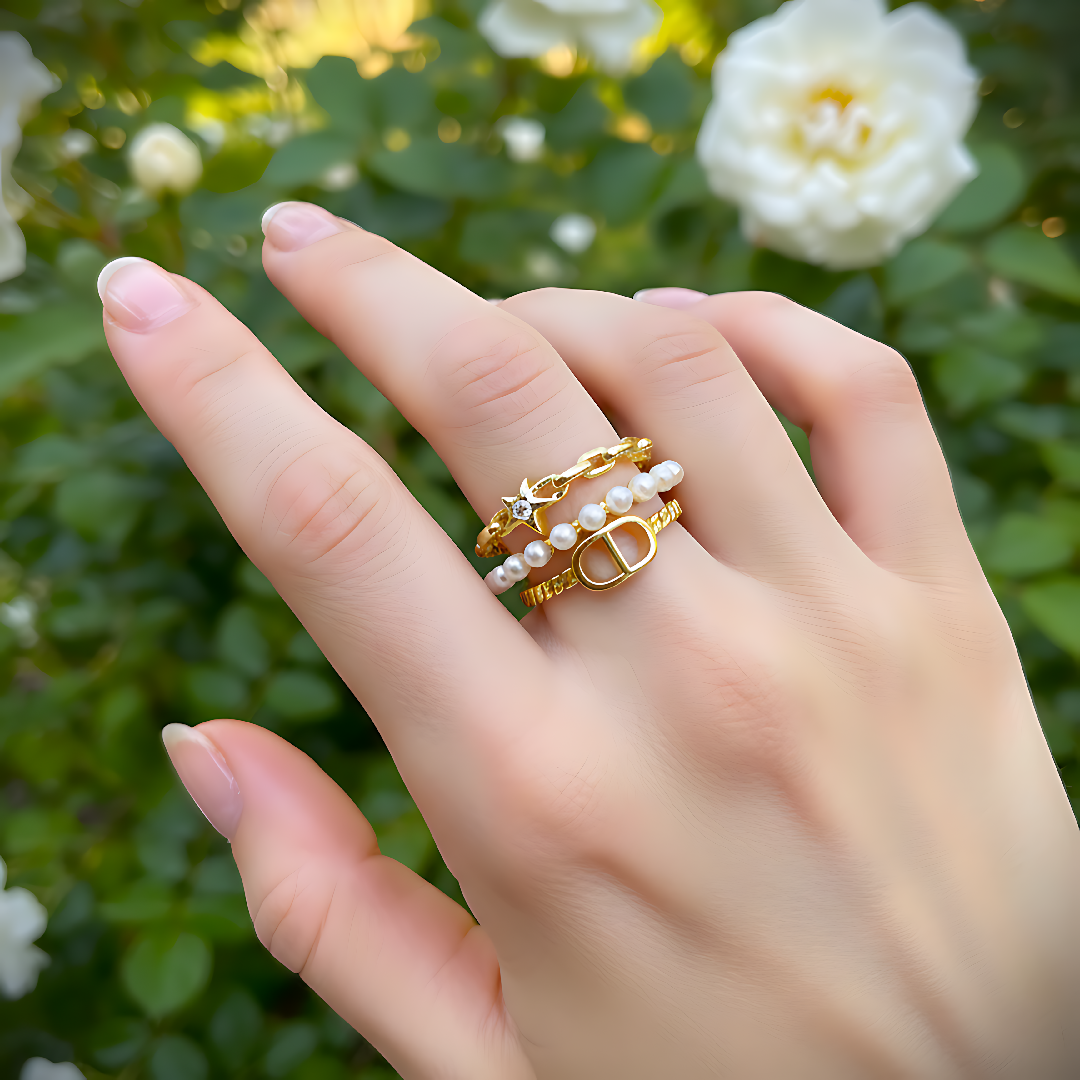 Gold-Plated Triple Layer Ring