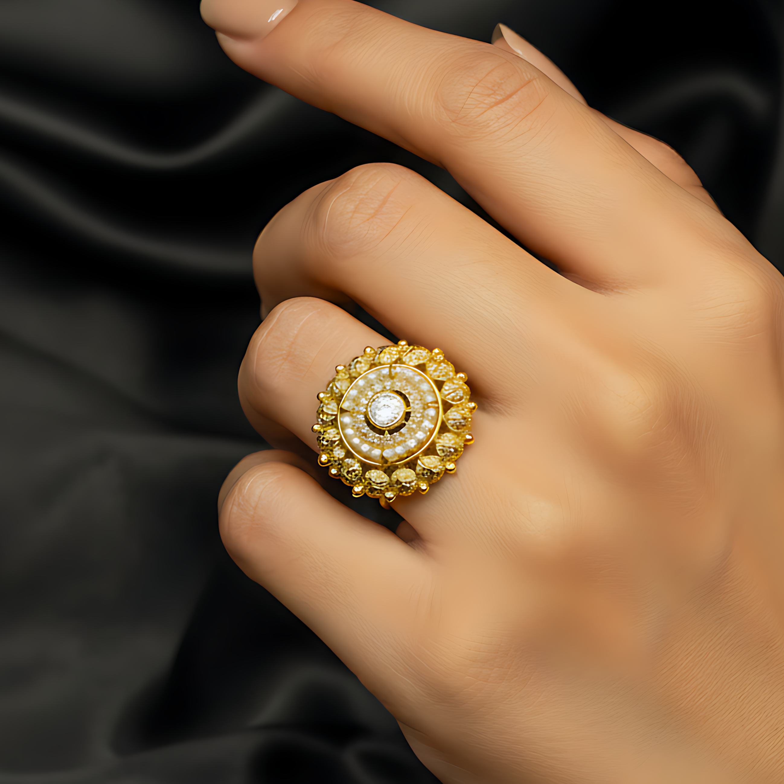 Kundan Stone Adjustable Ring