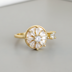 Gold-Plated Spinning Crystal Ring
