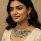 Colorful Oxidized Necklace Set