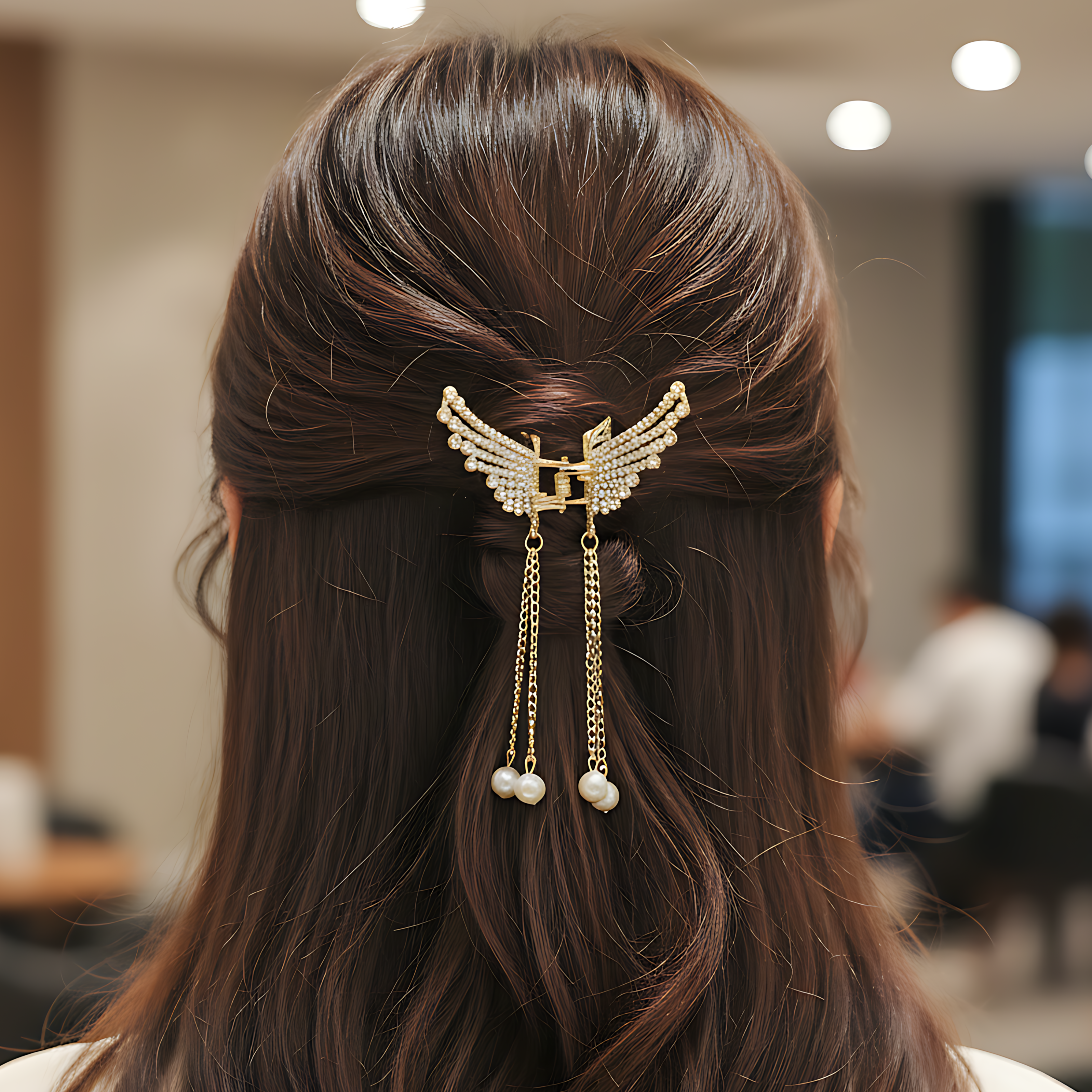 Pearl Drop Crystal Hair Claw