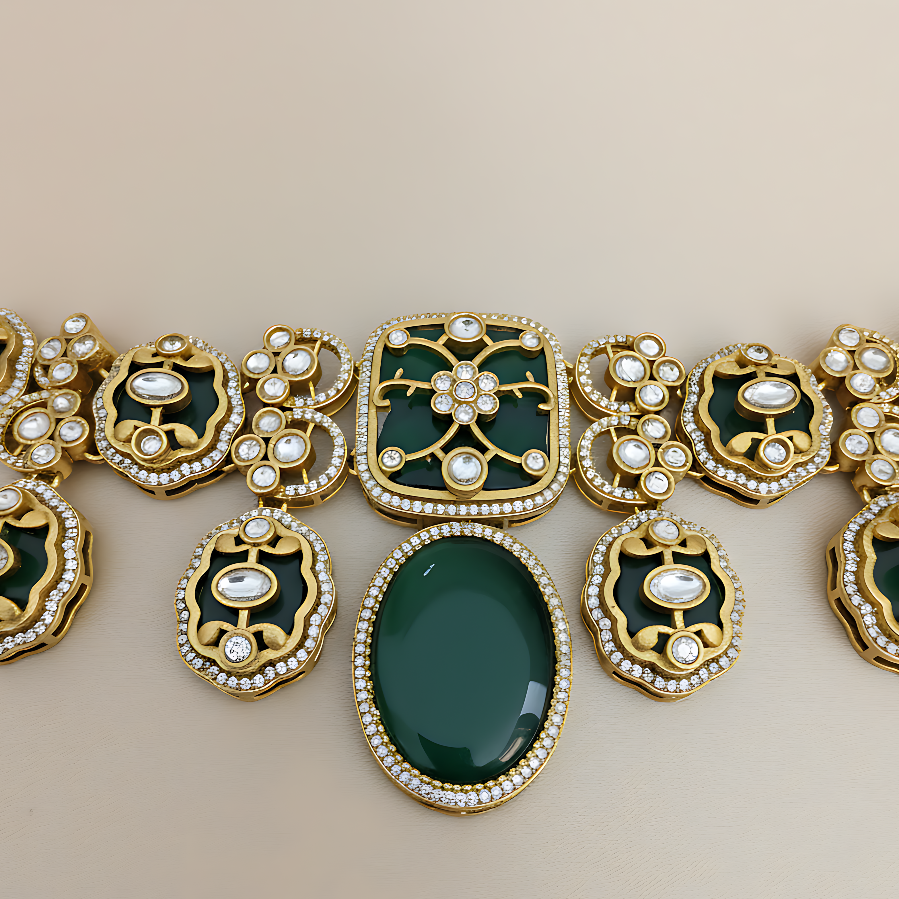 Green Stone Kundan Choker Set