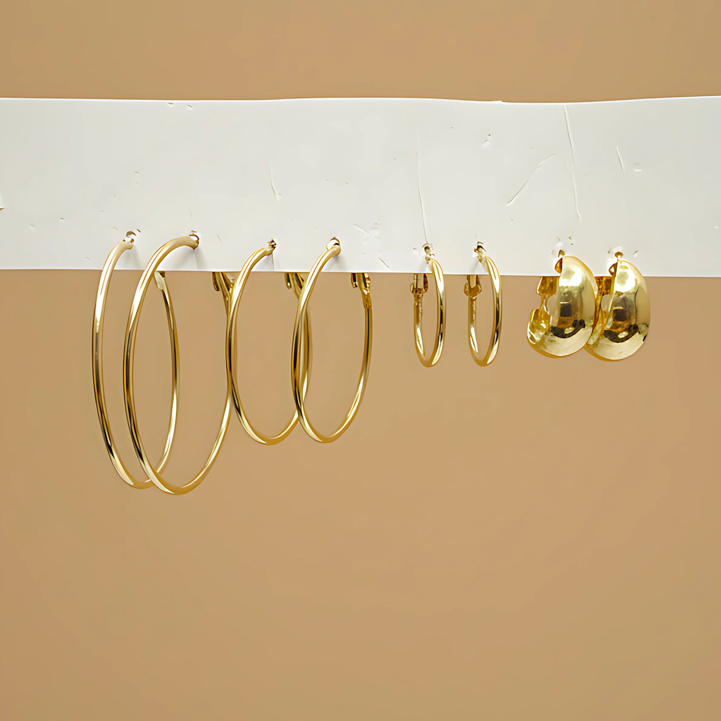 Classic Gold Hoop Earrings Combo ( Set of 4 Pair)
