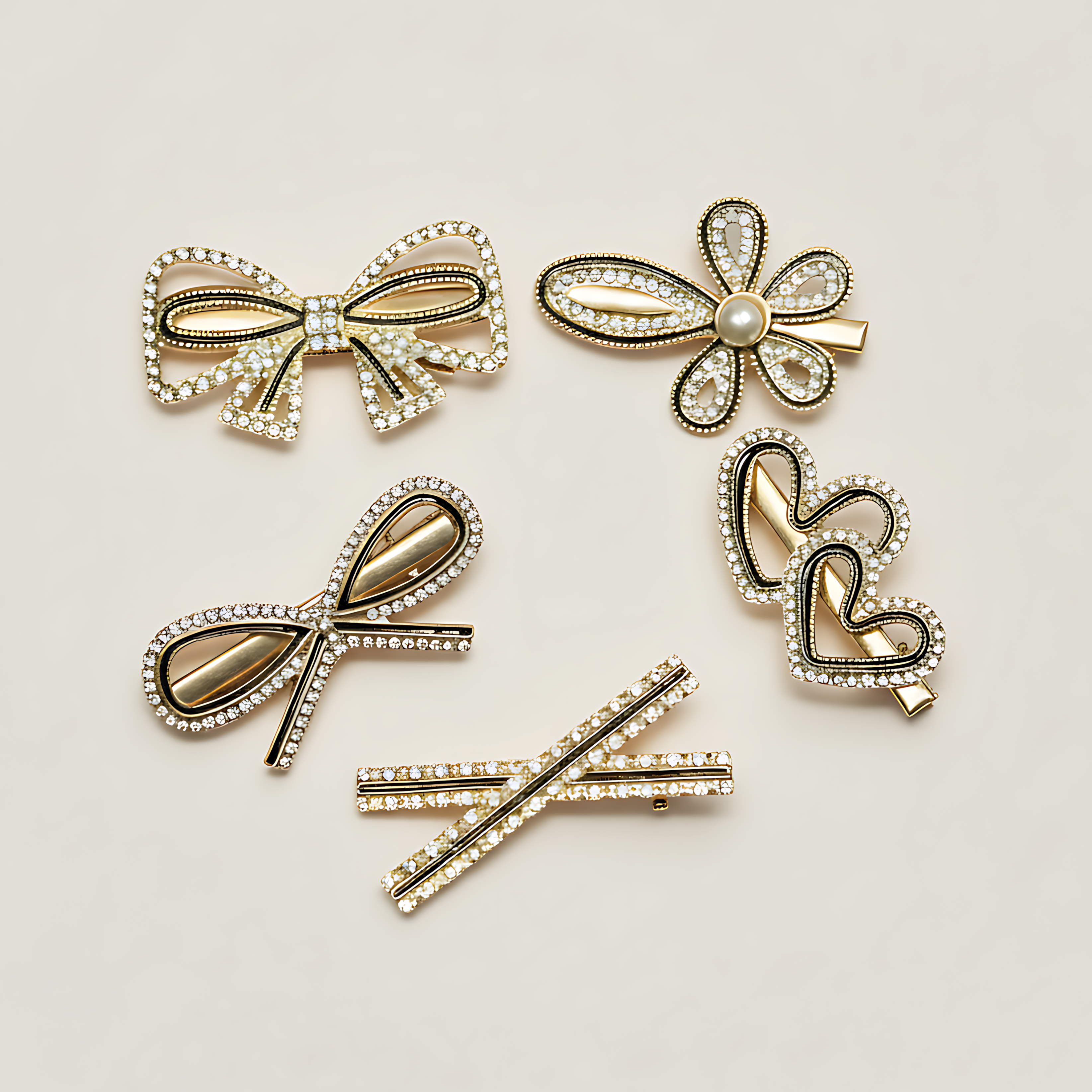 Crystal Hair Clip Set