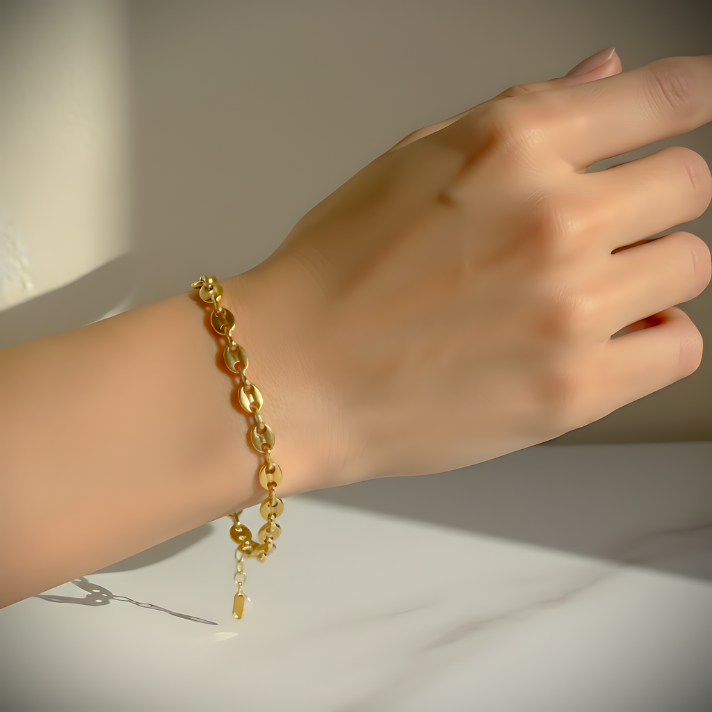 Gold-Plated Link Chain Bracelet