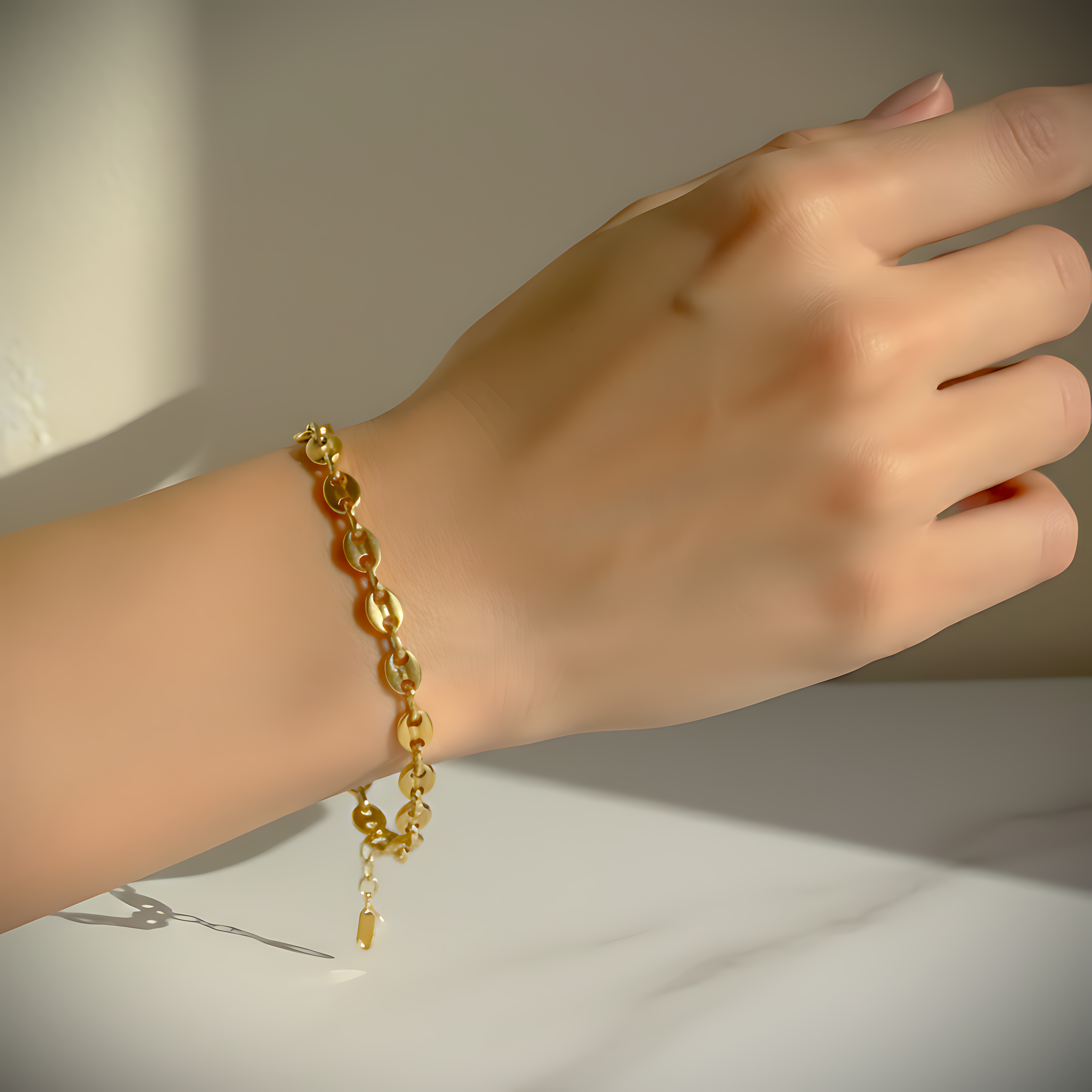 Gold-Plated Link Chain Bracelet