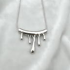 Silver Drip Effect Necklace