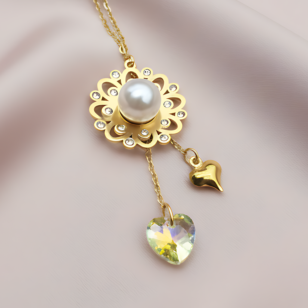 Floral Pearl Necklace Set