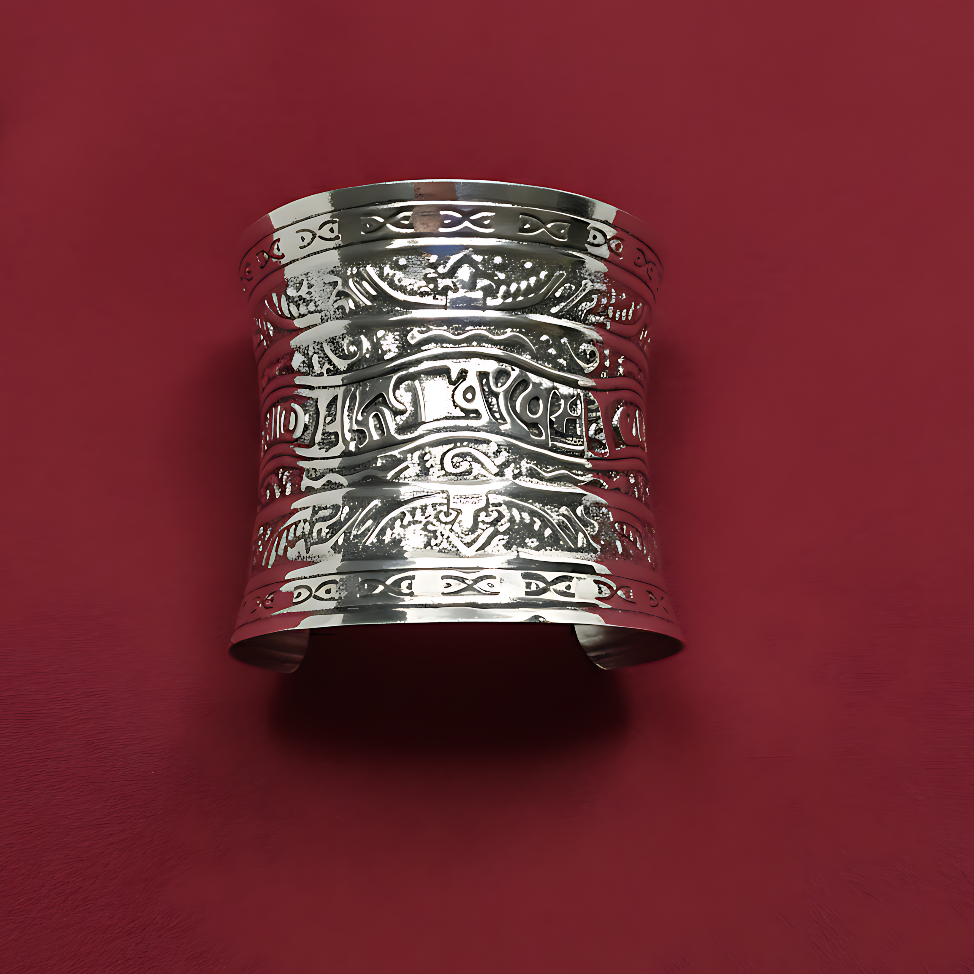 Oxidised Floral Cuff Bracelet