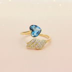 Blue Heart Adjustable Ring