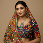 Oxidised Peacock Feather Necklace Set