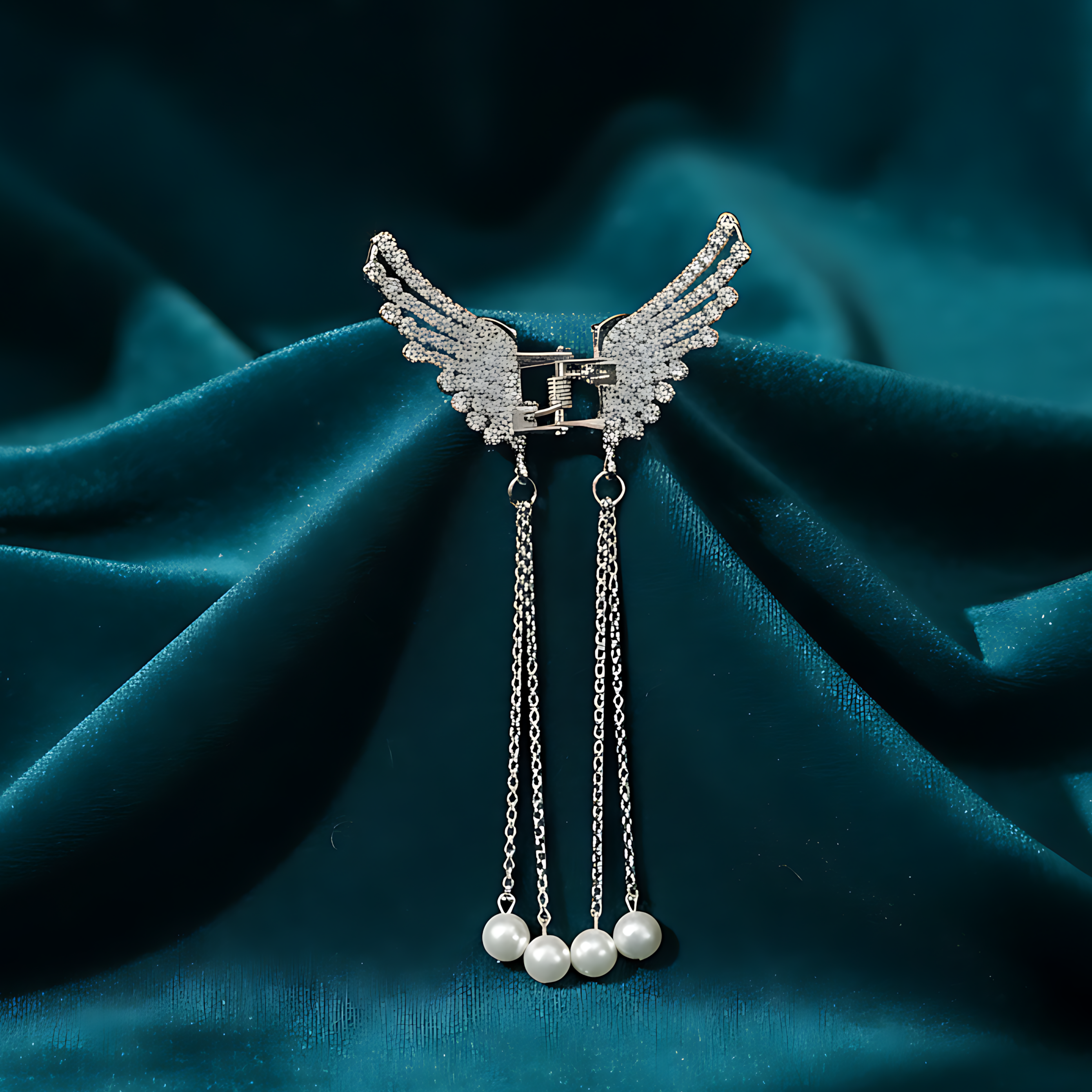 Pearl Drop Crystal Hair Claw