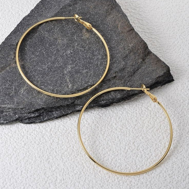 Classic Large Gold Hoop Earrings