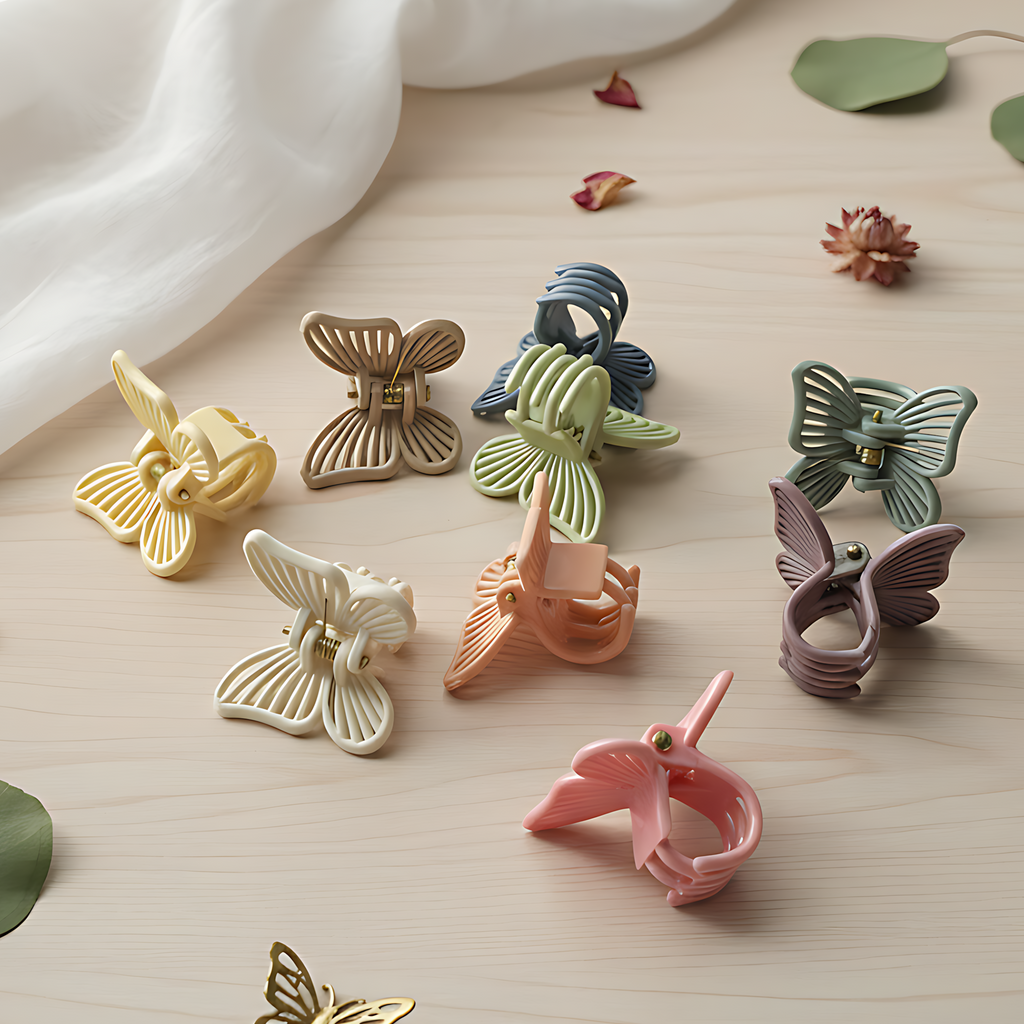 6 Butterfly Hair Clip Set